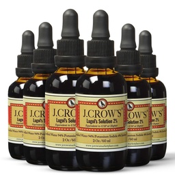 J.CROW'S® Lugol's Solution of Iodine 2 oz (6 Şişe) - Premium Iodine & P Properties Iodide Liquid, Gluten &, Alkol Özgür Doğal Brine Ekstraksiyon, Açıklama yok