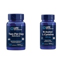 Life Extension Two-Per-Day Multivitamin, Vitamins B, C, D, zinc, 25 Vitamins, Minerals & extracts, 120 Capsules Bundle with N-Acetyl-L-Cysteine (NAC) 600 mg, 60 Capsules