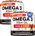 STRELLALAB Omega 3 Köpekler için - (360Ct) Balık Yağı Tedaviler - Anti Itchy Skin, Anti Shedding & Hot Spots Tedavisi - Pet Salmon Oil Chews - Tavuk Flavor