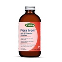 Flora Iron - Vegan Sıvı Demir B Vitaminleri ile Ek - Kırmızı Kan Hücre & Enerji Desteği - Yeast-Free & Gluten-Free - Delicious Fruit Juice Base - 7.7 fl. oz. Şişe cam şişe