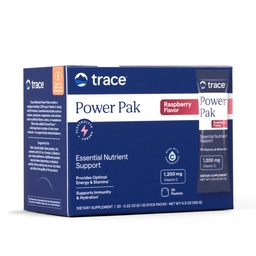 Trace Minerals Power Pak Multivitamin ve Multimineral Packets - Elektrolyte Support - 1200 mg C Plus 70 Raspberry Flavor - 30 Packets