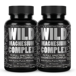 Vahşi Gıda Kompleksi 7X Forms ile Kompleksi Kompleksi | Yüksek Aborpsiyon, Full Spectrum, Easy Digestion | 500 mg Glycinate, Bisglycinate, Malate, Orotate, Citrate, Taurate | 90 Capsule (Pack of 2)