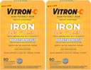 Vitron-c High Potency Iron Supplement Tabletleri 60 Ct (Pack of 2)