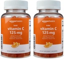 Temel Çocuk Vitamini C 125 mg Gummies, Orange, 60 Kont, Immune Health, 2 Ay Supply (Önceki Solimo) (Pack of 2)