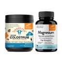 Sandhu's Bovine Colostrum Powder & Magnesium Glycinate Lysinate Capsules | Helps Gut, Immune Heath & Sleep Support
