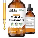 Wild & Organic Maitake Mushroom Tincture - Immune Support Supplement - Liquid Maitake Mushroom Extract - Vegan, Sugar & Alcohol-Free Drops - 4 fl oz