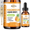 Magnezyum Glycinate Liquid Drops, 1000 mg of Liquid Magnezyum Kompleksi Uyku, Nerve, Enerji, Kas, Bone, Calm & Digestion, High Abxia, 2 Fl Oz, Sugar-Free Pineapple Flavor