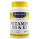 Sağlıklı Origins Vitamin D3 & K2 - Vitamin D3, 50 mcg - Vitamin K2, 200 mcg - kolayca Absorbable Vitamin D & K Supplements - Non-GMO & Gluten-Free Supplements - 60 Softgels