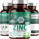 N1N Premium Zinc 50mg [3X Absorption, Vegan] All Natural Zinc Oxide and Citrate Supplement for Immune Support, Skin Health and Better Digestion, 100 Tablets