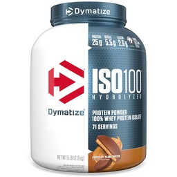 ISO100 Whey proteini Toz Isolate, Chocolate Peanut Butter, 25g of protein, 5 Pound, 5.5g BCAAs, Az 120 Cal., Gluten Free, 1g Fat, 1g Sugar, 2g Carb (71 hizmet)