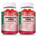 Yetişkinler ve Gençler için 9-in-1 Probiyotik Fiber Gummies for Yetişkinler & Youth 16G Fiber, 5 Milyar CFU Bacillus Coagulans, Inulin, ACV for Digestive, Gut & Immune Wellness - 2 Şişes