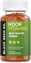 Noor Vitamins Halal Black Seed Oil Capsules, Halal Vitamins, 1000 mg Black Seed Oil from Nigella Sativa, Thymoquinone, Non-GMO, Gluten Free, 60 Count
