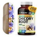 BIO KRAUTER® Chicory Root for Gut & Digestive Support - Pure Vegan Prebiotics & Fiber Supplement in Capsules 1200 mg per Serving 250 Count - No Fillers, Non-GMO - 62 Days of Supply