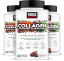 FORCE FACTOR Collagen Boosting Superfoods, Vegan Collagen Booster for Women, With Biotin, Hyaluronic Acid, and Vitamin C, For Hair, Skin, Nails, & Joint Support, Tropical Fruit, 180 Soft Chews, 3-Pack