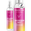 Pink Stork Magnezyum Kaplaması - Calm, Stres ve Uyku için, Seasickness Desteği, Hamilelik 6 çip başına 200 mg, Pure Magnezyum Chloride Body Spray, 4 oz, Unscentededed