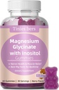 Magnesium Glycinate Gummies 400mg, w/Inositol 500mg for Women, Mineral & VIT B8 for Sleep, Stress & Muscle Relief, Metabolism Health, Sugar Free, No Melatonin, Gluten Free, Non GMO, Vegan, Pectin, 60