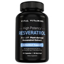 Vitals Vitamin Resveratrol Tamam - Antioksit Desteği, Hücresel Longevity, Cognitive Function - 60 Capsules