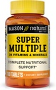 MASON NATURAL Super Multi 34 Vitamin ve Mineraller - Tamamen Beslenme Desteği, Tek Bir Multivitamin, Destekler Genel Sağlık, 100 Tablet