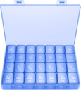 XL Pill Organizer 4 Times a Day, BUG HULL Extra Large Weekly Pill Box Case, 7 Day Vitamin Container Daily Pill Holder for Cod-Liver Oil, Vitamins, Supplements (Royal Blue)