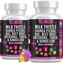 Milk Thistle NAC Chanca Piedra Beet Root Artichoke Dandelion Root - Liver Supplement Plus Astragalus TUDCA Choline & Ginger- 120 Count