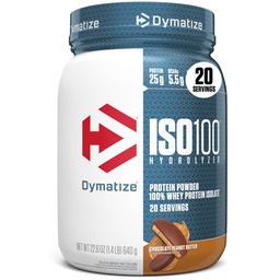 ISO100 Whey Protein Toz Isolate, Chocolate Peanut Butter, Protein 25g, 5.5g BCAAs, 120 Cal., Gluten Free, 1g Fat, 1g Sugar, 2g Carb (20 hizmet)