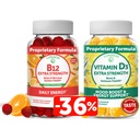 Lunakai Vitamin D3 ve B12 Gummies Sche - Immunity, Bone and Mood Support VIT D3 2000IU Supplement - 300006 Torchcobalamin High Abpole Energy Gummy