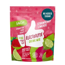 FlavCity Strawberry Limeade Electrolytes Toz Paketleri - 28 Hydration Packets - Nodrew Sugar - Hydration Toz with Real Fruit & Unrefined Sea Salt - Keto & Gluten-Free (28 Stick Packs)