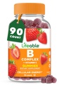 Yetişkinler için Yaşama Uygun Vitamin B Kompleks Gummies | Vitamin C | Great Tasting Vitamin B Gummies | Enerji ve Nerve System | Vegan B Kompleks Vitaminleri Kadınlar için, Erkekler | 90 Gummies