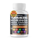 Turmeric Moringa Ginger Boswellia Quercetin Cinnamon Saffron Tart Cherry Odorless Tar Nettle -150 Capsules- Made in USA