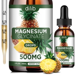 Magnezyum Glycinate Tamam, Sıvı Glycinate Sıvı Ölçeği 500 mg-Depresyon, Rahatlama, Mood, Sleep, Bone & Muscle-2 Fl Oz, Vegan, Pineleapp Flavor