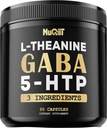 NUQIIT 3in1 GABA Supplements 750mg L-Theanine 200mg & 5-HTP (5-hydroxytryptophan) - Equivalent to 1000mg - Support Brain Health, Concentration, Comfortable Mood - 90 Capsules