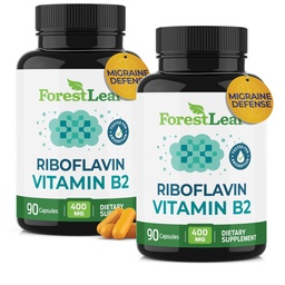 Vitamin B2 Riboflavin 400mg - Energy, Skin & Cellular Health Supplement - Nervous System Support - Vitamin B 2 Vit B - Non-GMO & Gluten Free - B2 Vitamin 400mg Vegetable Capsules, 90 Count 2-Pack