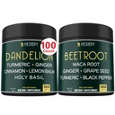 Sche 6in1 Dandelion Supplement & 6in1 Beet Root Capsules - Support Digestive, Immune and Heart Health