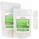 XPRS Nutra Vegan Size 1 Separated Capsules - 100 Count Clear Premium Empty Capsules Separated in Bags - Pills 1 Empty for DIY Supplement Filling