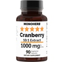 MONOHERB Cranberry 10:1 Extract - 1000 mg per Serving - Serving Size: 2 Capsules - 45 Servings per Bottle
