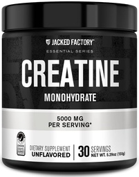 Jacked Factory Kreatine Monohidrat Toz 150g - Erkekler ve Kadınlar için 5g Daily Kretine Supplement, Vegan-Friendly, Third-Party Tested - 30 Hizmet, Unflavored