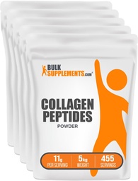 BulkSupplements.com Collagen Peptides Toz - Bovine Collagen Toz, Tozlu Collagen Supplement - Hydrolyzed & Gluten Free, 11g per Service, 1kg (2.2 lbs) (Pack of 5)