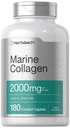 Horbäach Marine Collagen Peptides 2000mg | 180 Caplet Capsules | Type 1 with Calcium | Non-GMO, Gluten Free Supplement