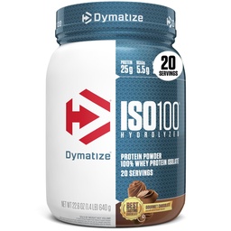 ISO100 Whey Protein Toz Isolate, Gourmet Chocolate, 25g of protein, 20 Hizmet, 5.5g BCAAs, 120 Cal., Gluten Free, 1g Fat, 1g Sugar, 2g Carb