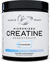 Muscle Feast Creavitalis Micronized Creatine Monohydrate Powder | Premium Pre-Workout or Post-Workout | Easy to Mix, Gluten-Free, Safe and Pure, Kosher Certified (200g | 66 Servings), Unflavored