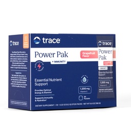 Trace Minerals | Power Pak Electrolyte + Immunity Boost Drink Packets | 1200 mg C, Elderberry, çinko, D3, B6, B12 | Immunity, Hydration, & Energy Support | Fizzy Grapetre | 30 Paketler