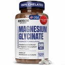 Magnezyum Glycinate 500 mg - Chelated & Buffered High Abxia Supplement Magnezyum to Support Stress Relief, Digestion, Bone, Sleep, Nerves & Muscle Health - Made in USA - 120 Vegan Capsules