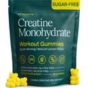Sugar-Free Kretine Monohidrat Gummies 5gram, Men & Women için Kre Support, Cellular Energy & Cognitive Function, Gluten-Free