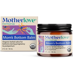 Motherlove Mom's Bottom Balm (2 oz) Organik Herbal Salve w/Witch Hazel Hamilelik ve Postpartum sırasında -Non-GMO Ointment