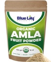 Blue Lily USDA Organik Amla Toz (Amalaki/Indian Gooseberry) 16oz (1lb) Resealable Kraft Bag, 100% Pure Amla Berry Toz, Antioksi Vitamin C'de Zengin, Sağlıklı Immune System