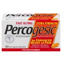 Percogesic Extra Strength Acetaminophen & Diphenhydramine Pain Relief, Fast-Acting aspirin-Free Fire Selection & Antihistamin, 60 Kont