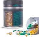 Ekstra Büyük Supplement Organizer ve Portre Pill Vakası 8 Karşılaştırmalı Çift Katmanlar Tıp Bariyeri Aylık Vitaminler Organize Pill Şişe,Gray
