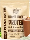 Organic Vegan Protein Powder – Peanut Butter Flavor, Plant-Based, Gluten-Free, Non-GMO, Soy-Free, 20g Protein Per Serving, Ideal for Smoothies, Shakes, Baking, Cooking (1 Pack, 20 Servings)
