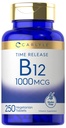 Carlyle B12 Vitamin 1000 mcg | 250 Sayı | Zaman Yayın Tabletleri | Cyanocobalamin | Vegetarian, Non-GMO & Gluten Free Supplement Supplement