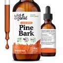 Wild & Organic Pine Bark Extract Tincture - Antioksit Desteği - Pinus Pinaster Supplements - Fransız Deniz Bark Liquid Drops - 2-Month Supply - Vegan, Alkol & Sugar-Free - 2 f ozzz